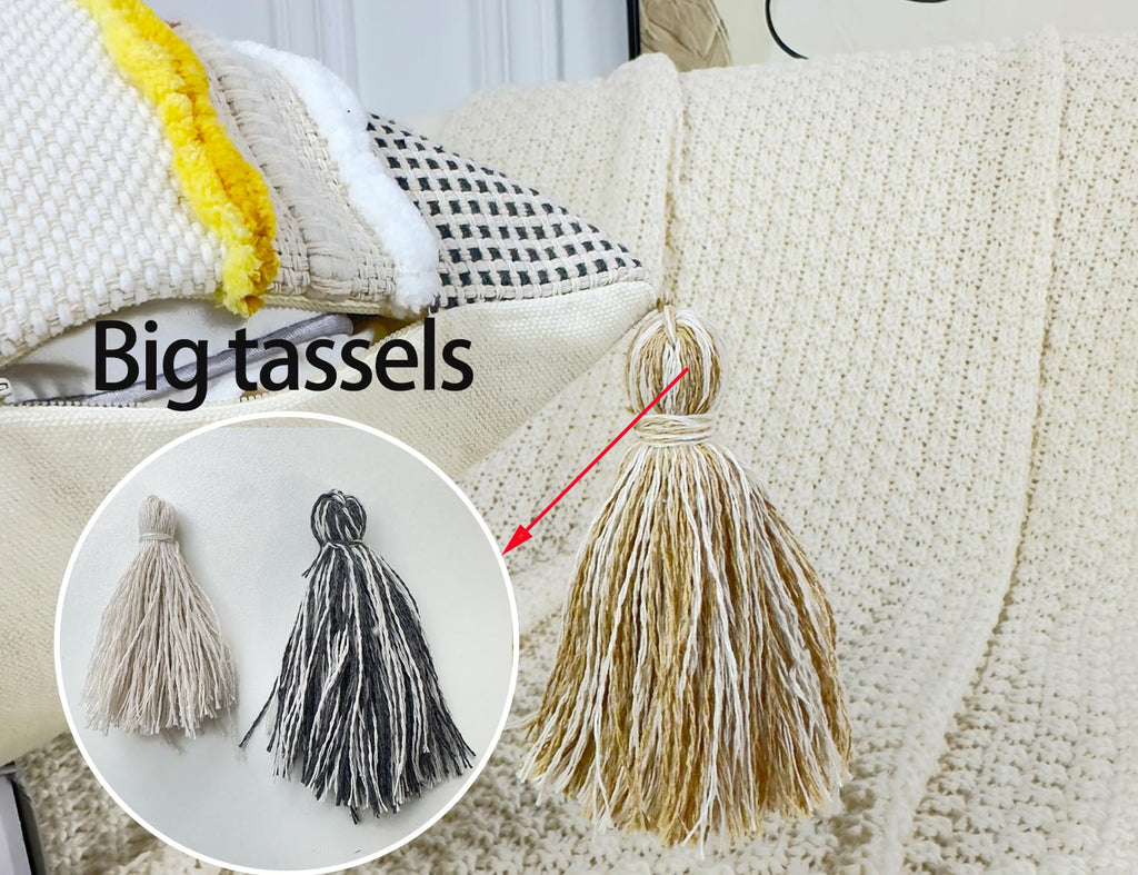 Chenille and Cotton Long Pillow for Bed, Striped Textured Boho Lumbar Throw Pillow Cover 12x36, Neutral Accent