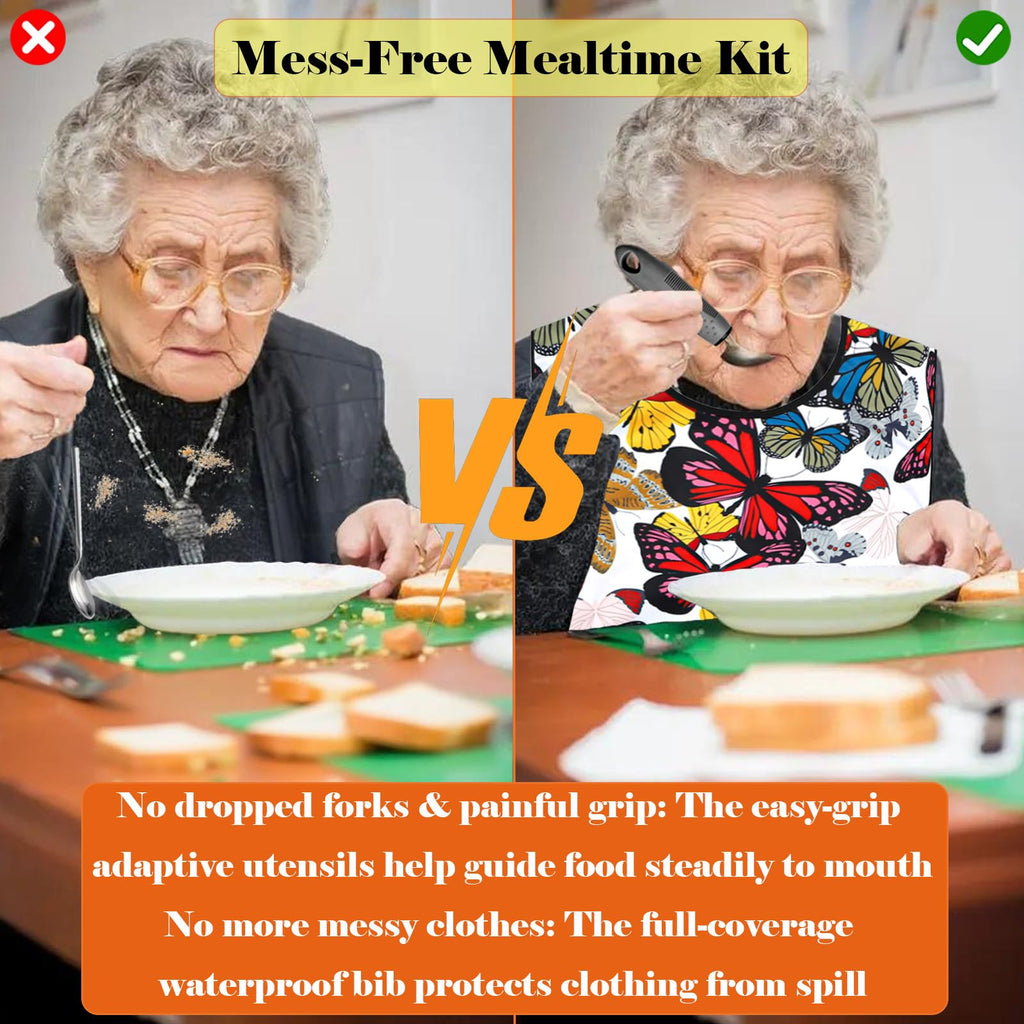 Adaptive Utensils - 4pcs Weighted Utensils Set (2.5oz Each) for Hand Tremors, Elderly, Parkinson's, Arthritis