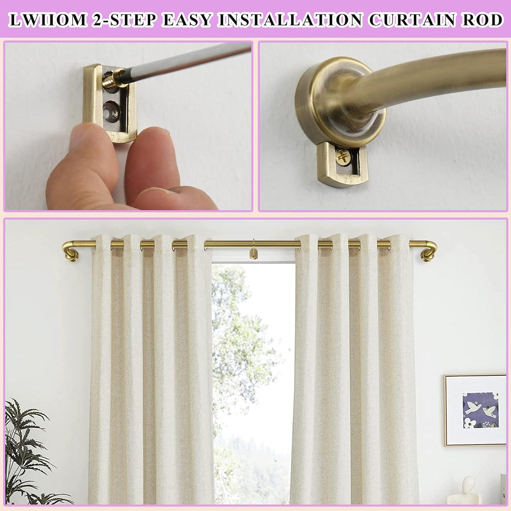 Antique Bronze Disc Curtain Rods, 84-144 Inches Window Curtain Rod,Adjustable Room Darkening Drapery Rod with