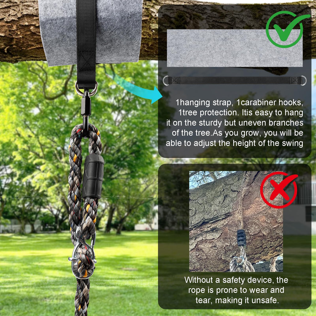 Tree Swing for Kids Disc Swing Seat Single Climbing Rope 165lbs, Green