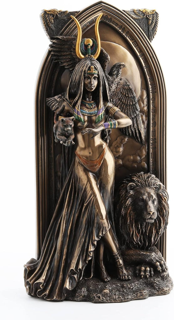 10 5/8 Inch The Priestess Egyptian Goddess Resin Statue Bronze Finish