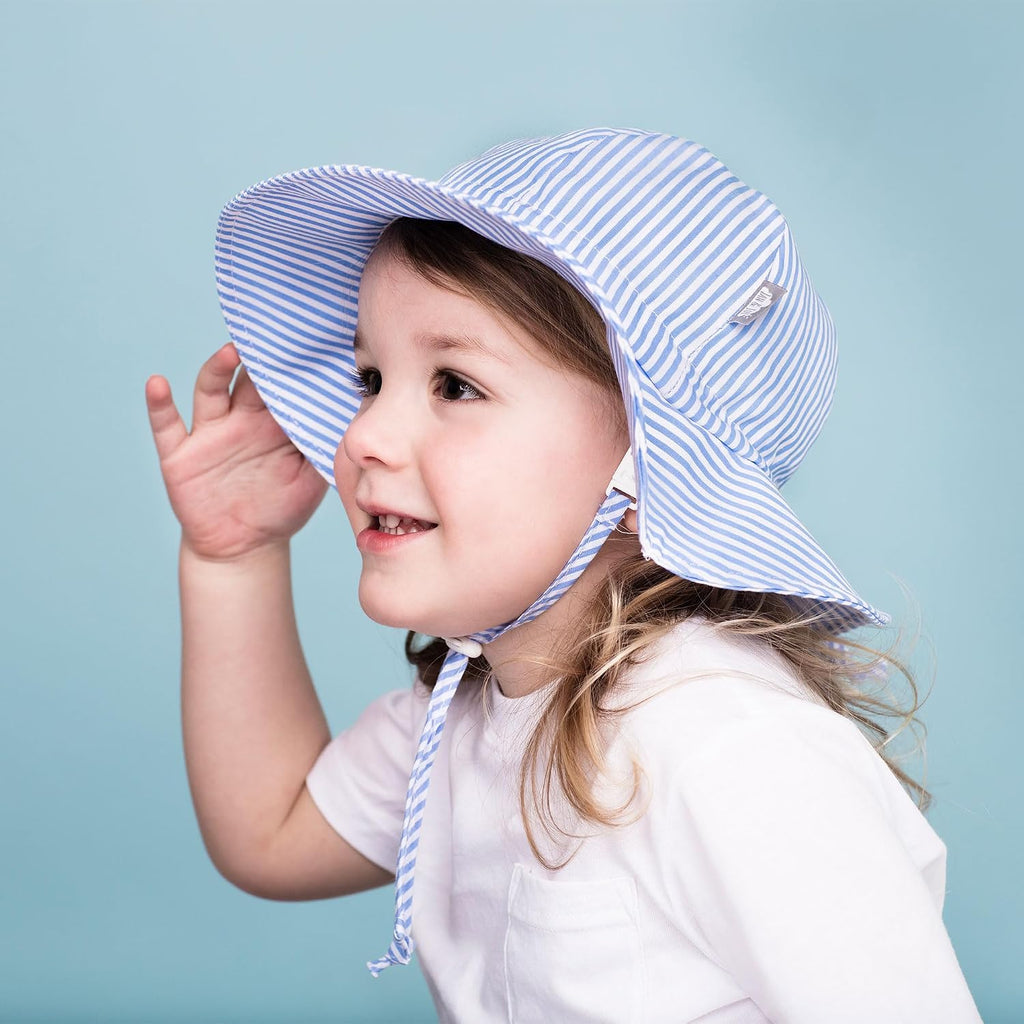 50+ UPF Cotton Sun Hat with Wide Brim for Toddler Girls