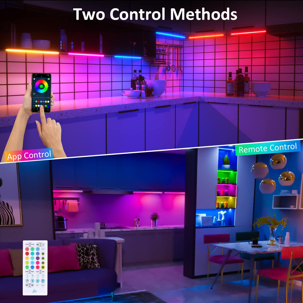 3 Pack RGB Under Cabinet Lights with App and Remote Control