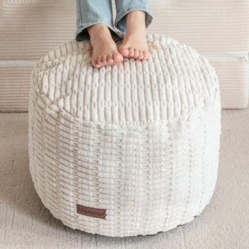 Pouf Ottoman Stuffed Round Modern Foam Filled Foot Rest Poufs Chair Decorative 20 X 15 Inches Boho Relax Stool for