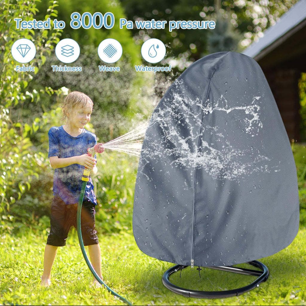 Upgraded: 90"x78" Patio Egg Chair Covers Waterproof & UV Resistant, Heavy-Duty Zippered Cover for Outdoor Egg Swing