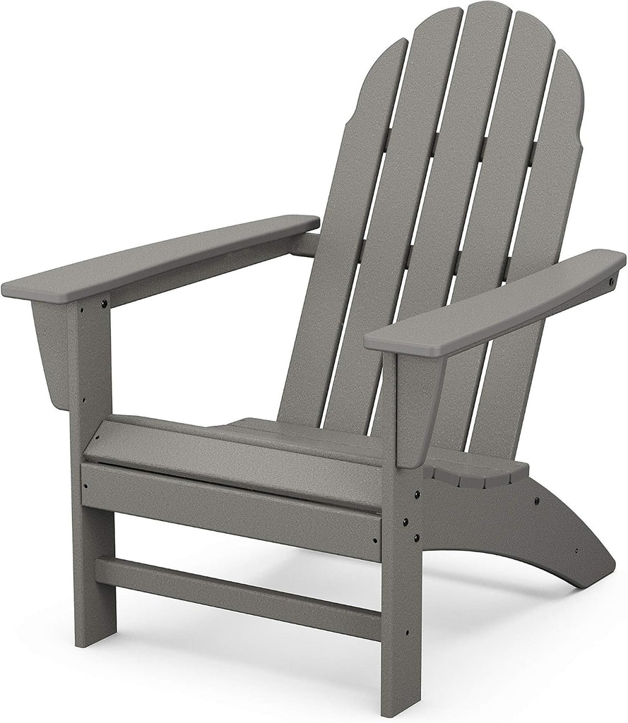 Vineyard Adirondack Chair, Outdoor Patio Furniture, All-Weather Composite, Pool Deck Garden Chair, Made in USA, Slate