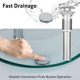 21.5" Bathroom Vessel Sink Modern Artistic Single Clear Boat Tempered Glass Basin Countertop Bowl Sink for