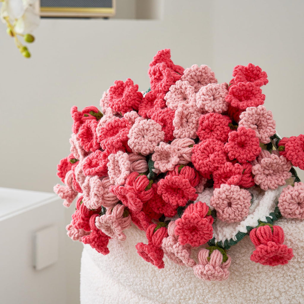 Crochet Flower Bouquet Throw Blanket, Handmade Knitted Blanket with Flowers, Cute Romantic Gift for Her Girlfriend