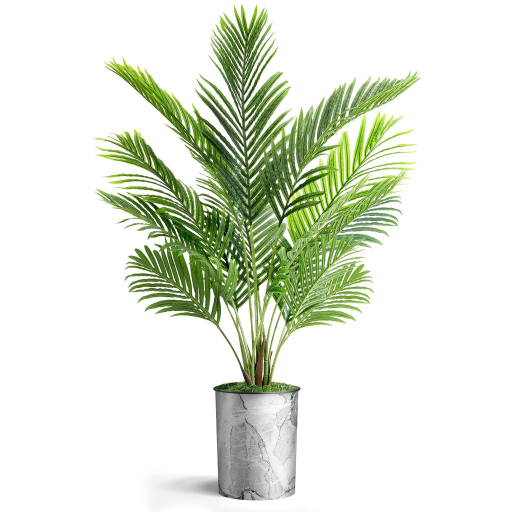 Artificial Tree in Modern Planter, Fake Areca Tropical Palm Silk Tree for Indoor and Outdoor Home Decoration - 57"