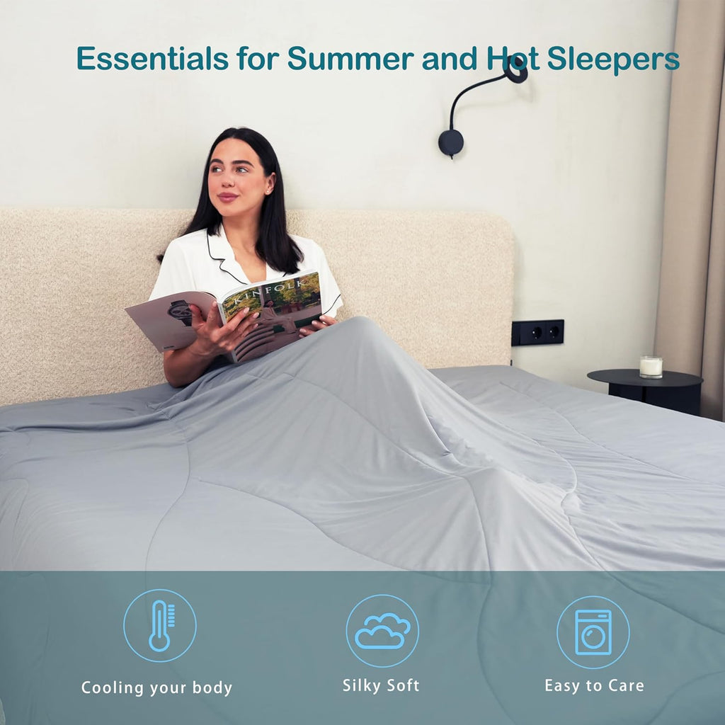 Cooling Comforter King Size, Cool Blanket for Hot Sleepers,104x90 | Arc-Chill Q-Max >0.45 cooling comforter wicks