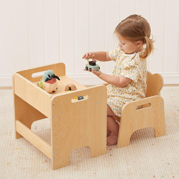 Montessori Weaning Table, Wooden Toddler Table and Chair Set
