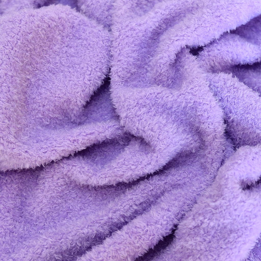 Light Purple Short Pile Faux Fur Plush Fabric, 63" Wide, 1 Yard