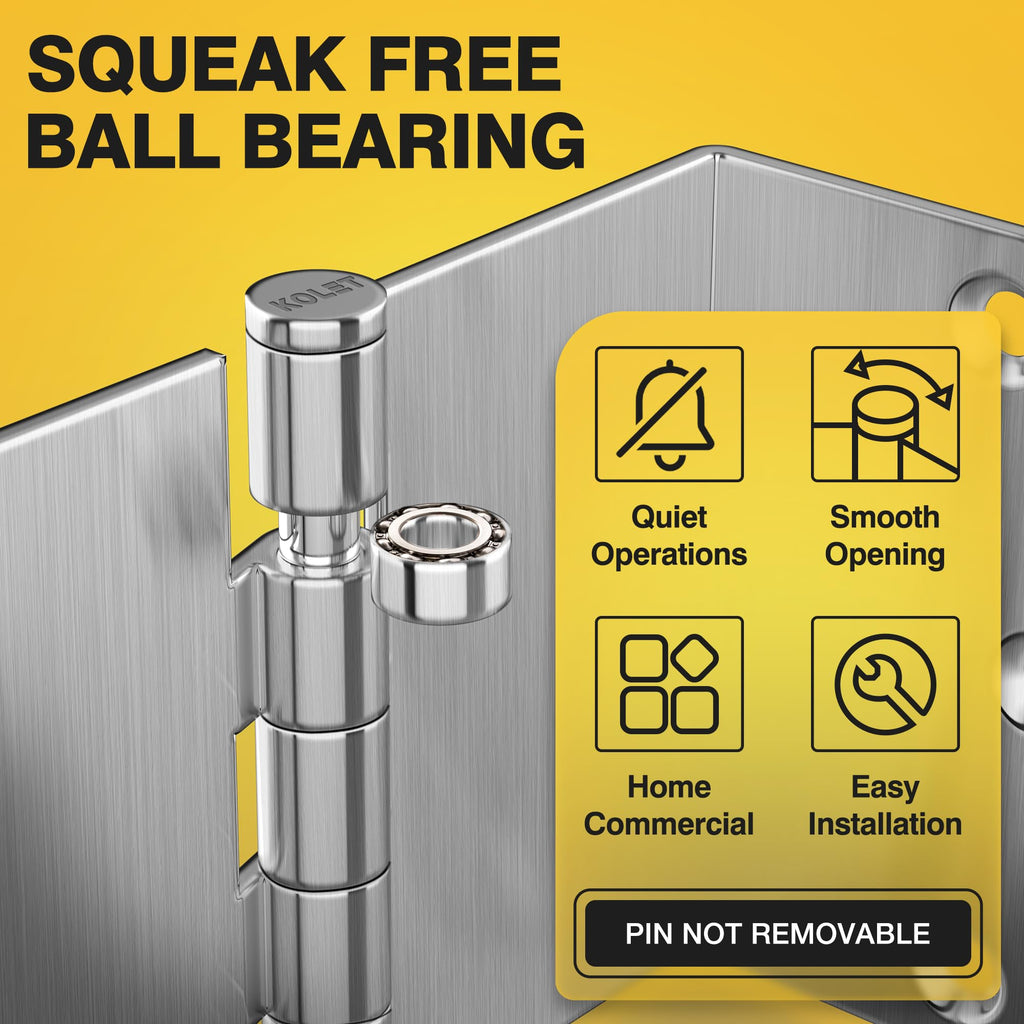 Offset Door Hinges, 3.5 Inches, 5/8" Radius, Brushed Nickel, 3 Packs