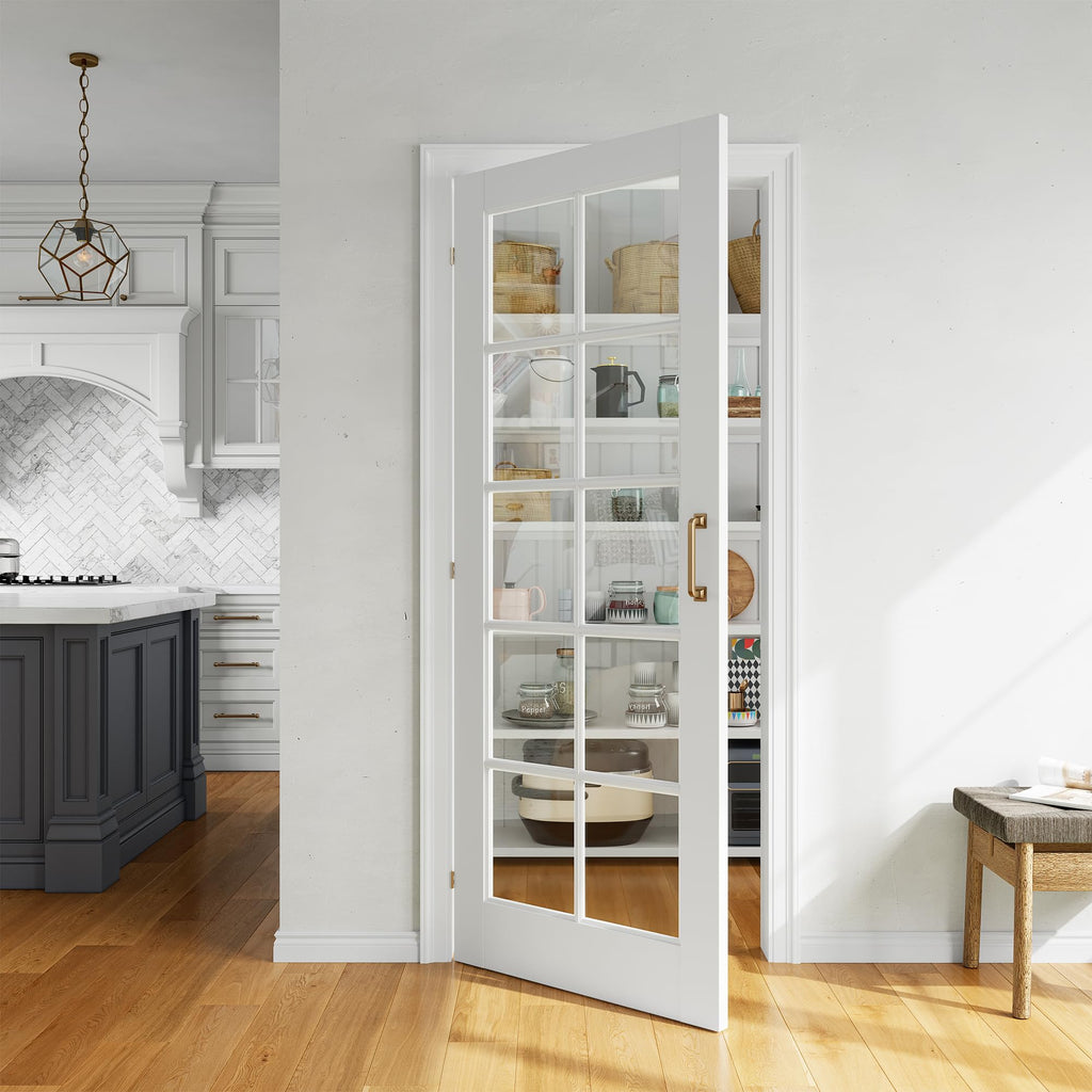 32" x 80" Clear Glass French Interior Solid Core Door Slab