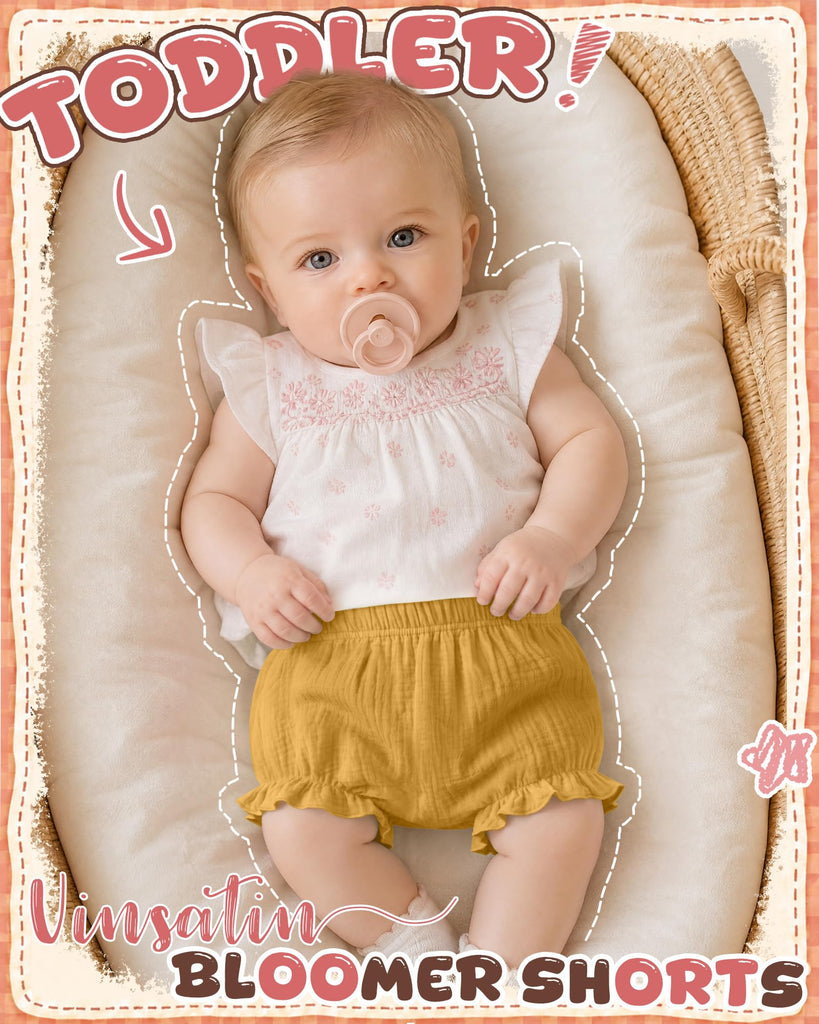 3 Pack 100% Cotton Toddler Bloomers, Color