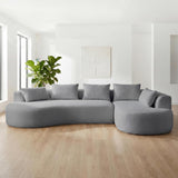 122" Modern Curved Oversized Sectional Sofa with Right Chaise for Living Room