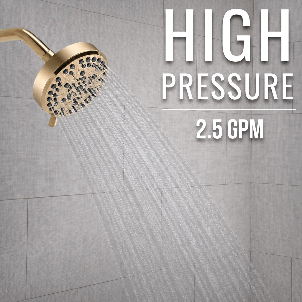 10-Setting Champagne Gold Rain Shower Head