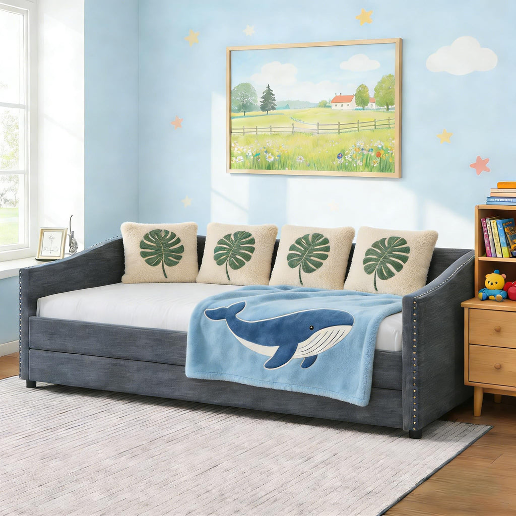 Twin Size Upholstered Daybed with Trundle