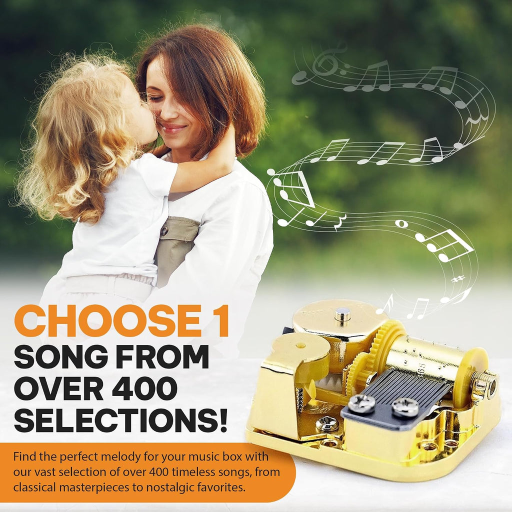 18-Note Mechanical Movement Music Box Gift - Elegant Music Box Mechanism Musicbox Machine for Collectors and Keepsake