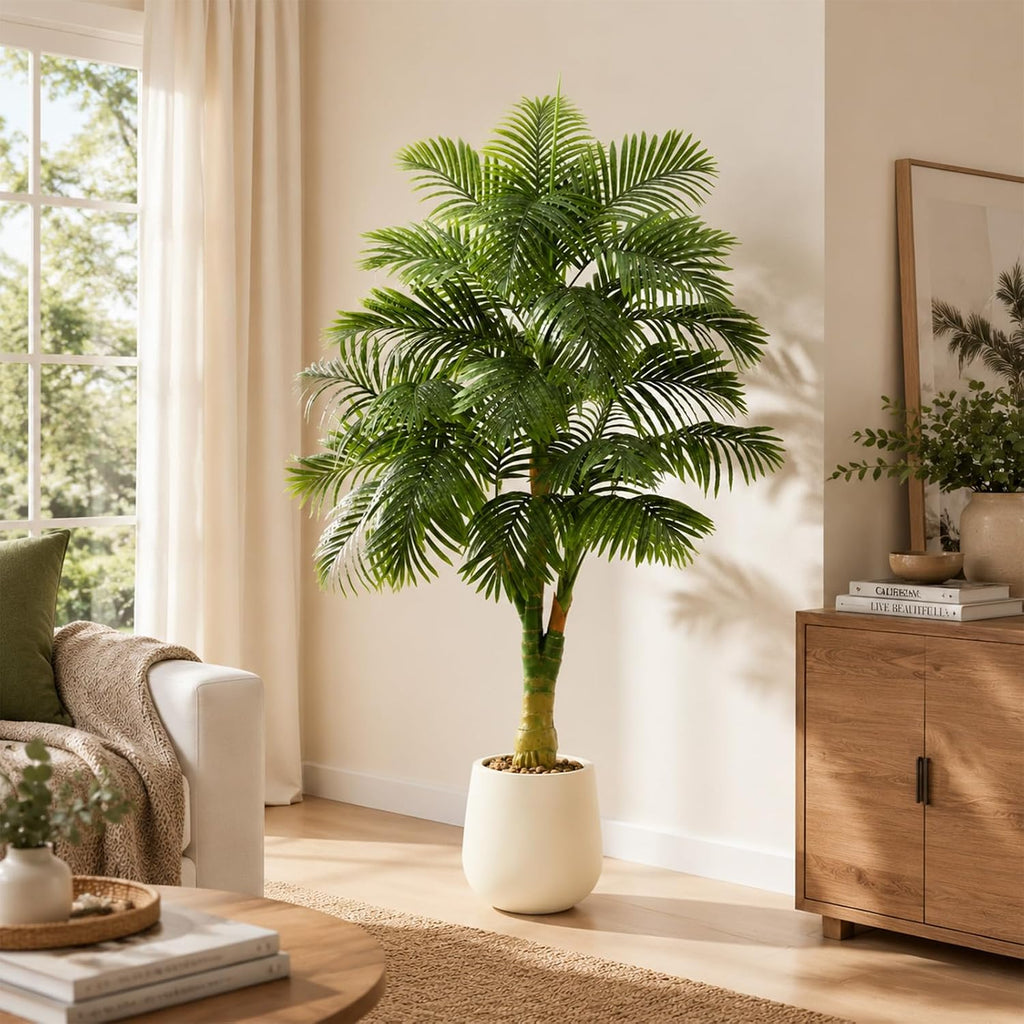 Artificial Golden Cane Palm Tree 6FT, Tropical Large Fake Plants