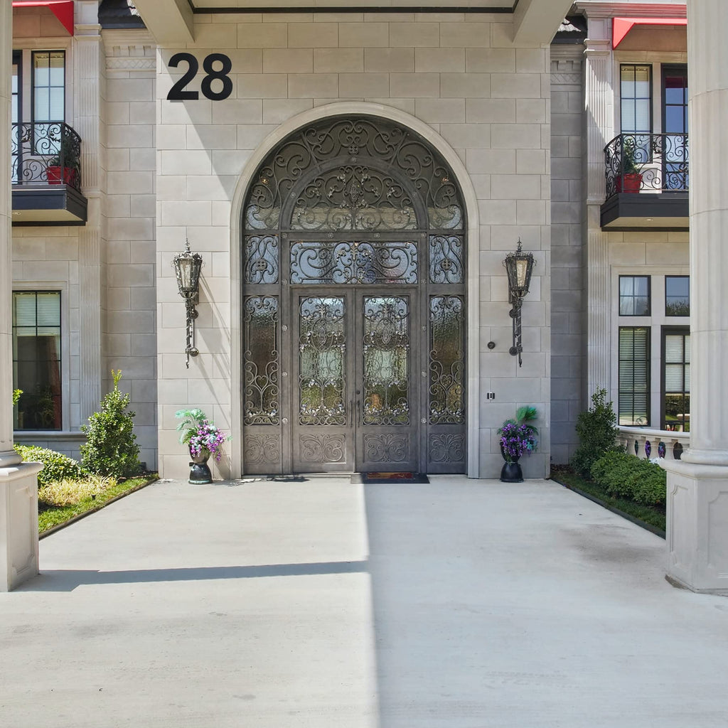 Modern Large House Numbers-12 Inch High Stainless Steel Floating Home Address Number for Outside/Black/Number 3