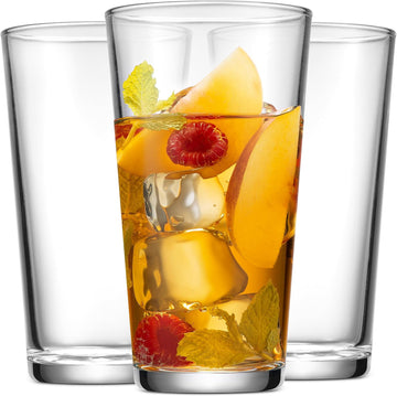 Drinking Glass Set - 10 Highball Glass Cups, 16 Oz. Basic Water Glasses, Beer, Juice, Cocktails, Wine, Iced Tea, Bar