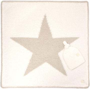 Baby Blanket - Star with Matching Cap, Crème/Malt
