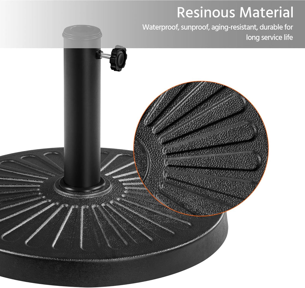 18'' 26.5lbs Outdoor Patio Umbrella Base Round Heavy Duty Umbrella Stand Pool & Garden, Black