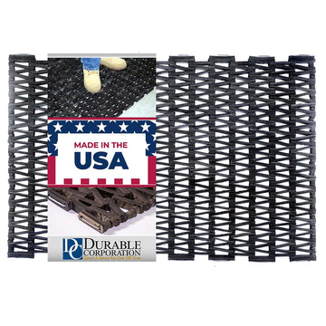 Durite Outdoor Door Mat, Recycled Tire-Link Welcome Rubber Patio or Entrance Front Door Mat, 17" x 25", Heavy Duty