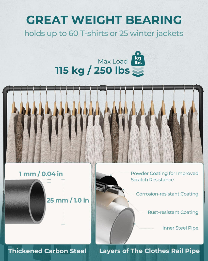 Clothing Rack, 2 Pack Heavy Duty Clothes Rack Freestanding