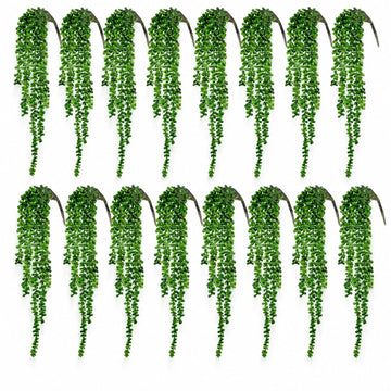 16 Pcs Artificial Succulents Bulk Hanging Plants 24 Inches