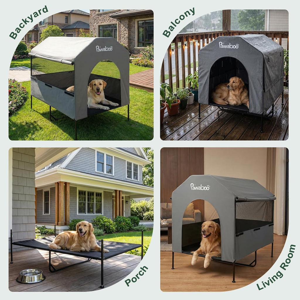 47" XL Dog House Outdoor Weatherproof, with Breathable Mesh Windows