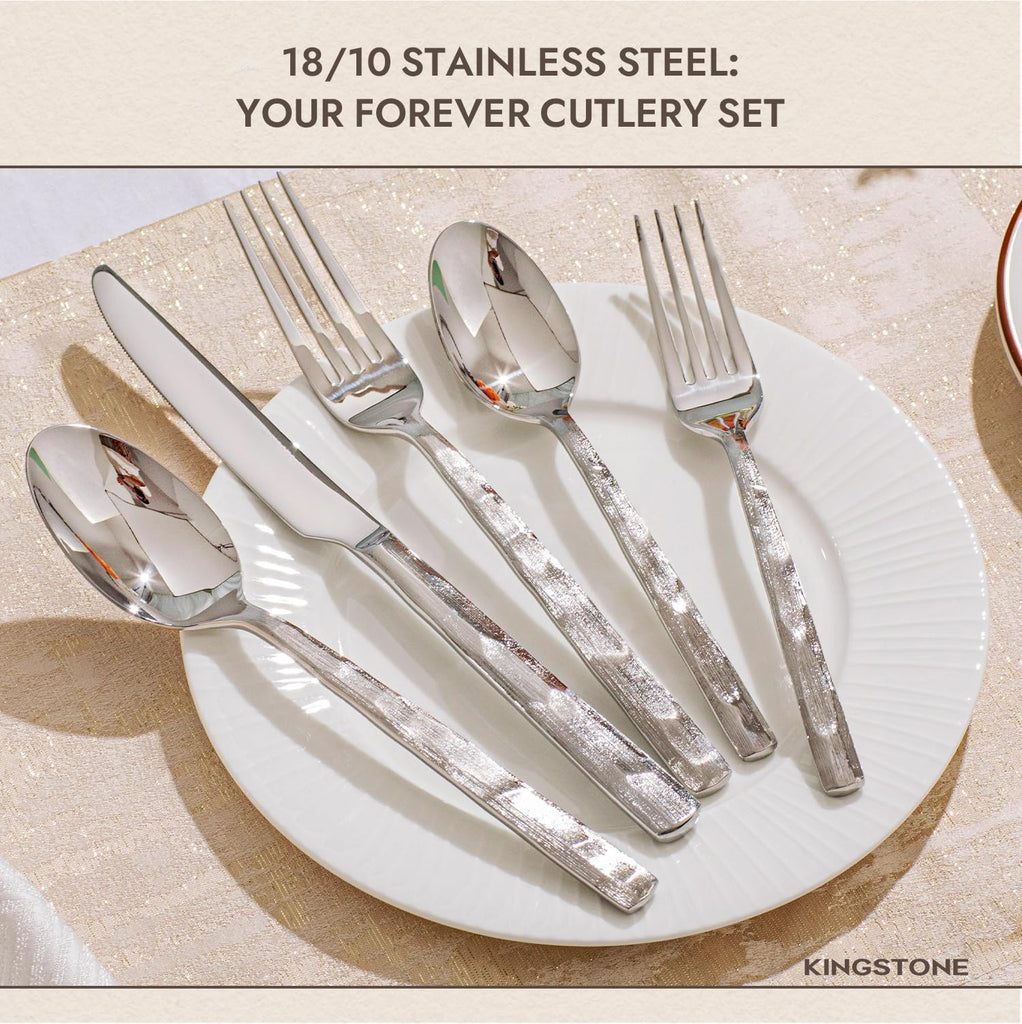 40-Piece Silverware Set, 18/10 Stainless Steel Flatware Set for 8