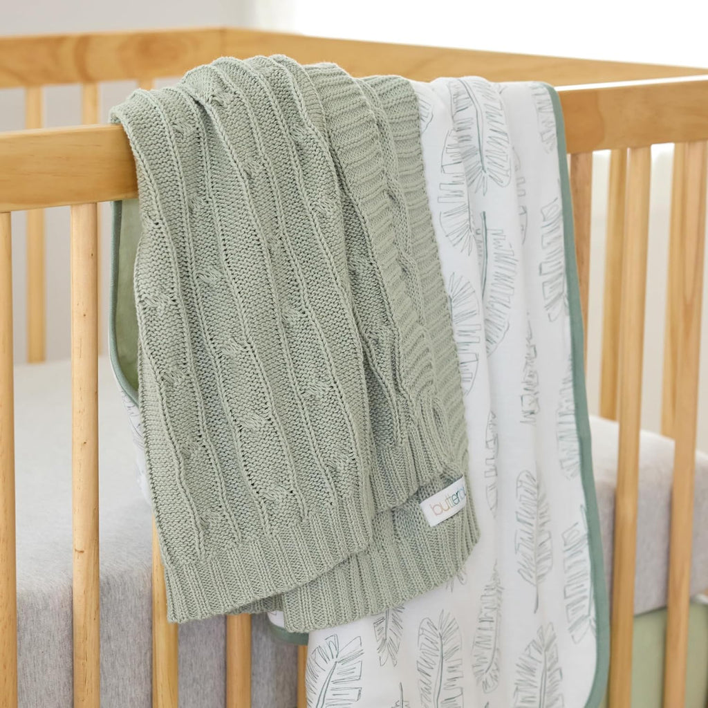 Sparrow Sweater Knit Blanket 100% cotton Baby Nursery, 30*40 Inch