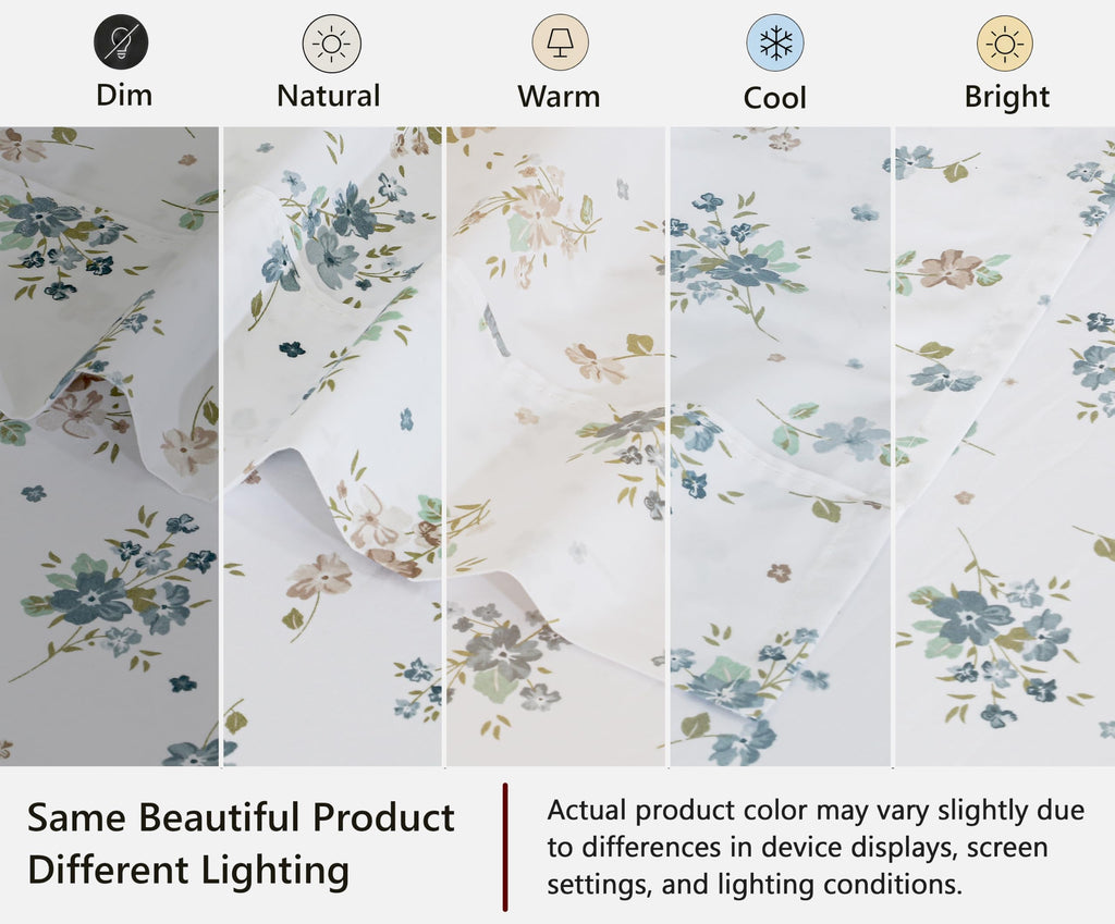 100% Organic Cotton Sheets, Percale Sheet Set, Halcyon