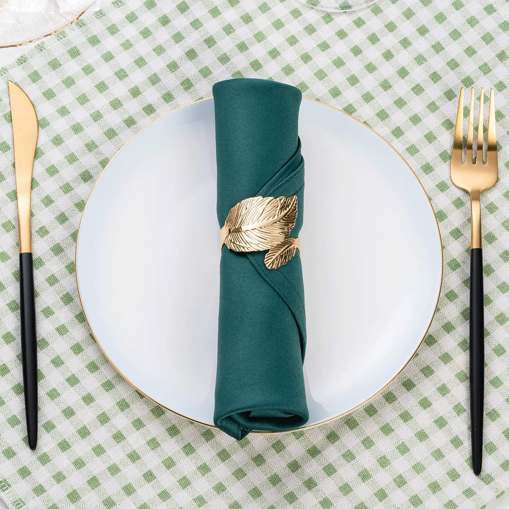 Gold Leaf Napkin Rings, Metal Material - Set of 8