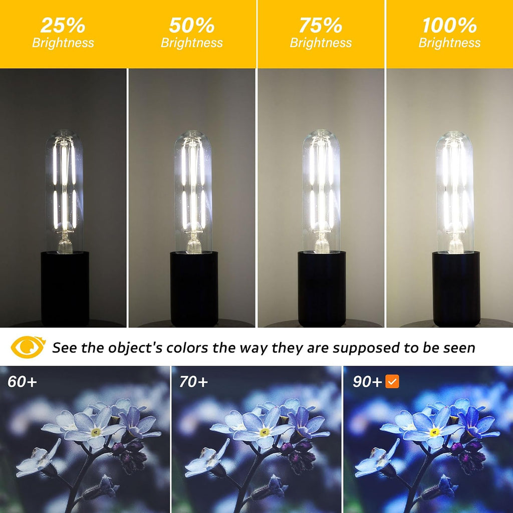 Dimmable E26 T10 LED Bulb Tube Light Bulbs 6W,Daylight 5000K 600LM