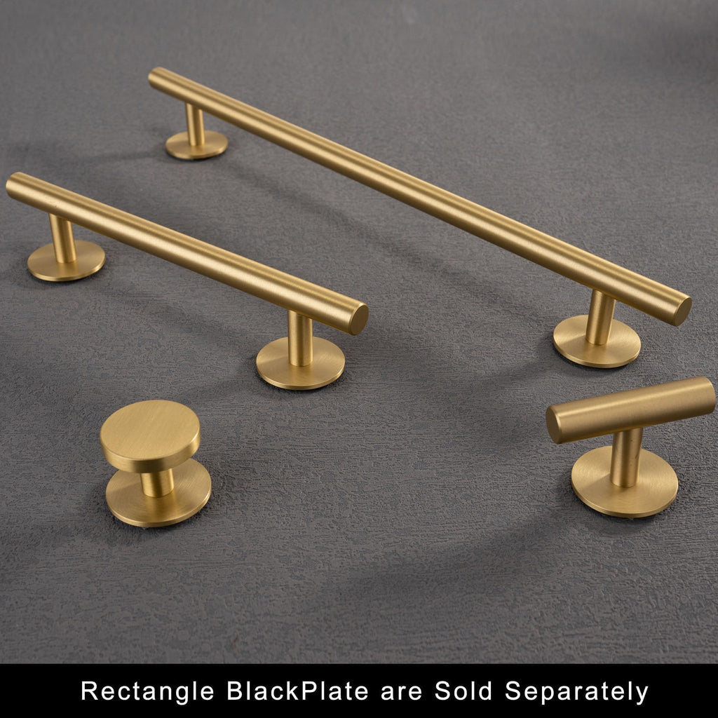 10 Pack 1-1/4 Inch Solid Brass Round Cabinet Knob Backplate