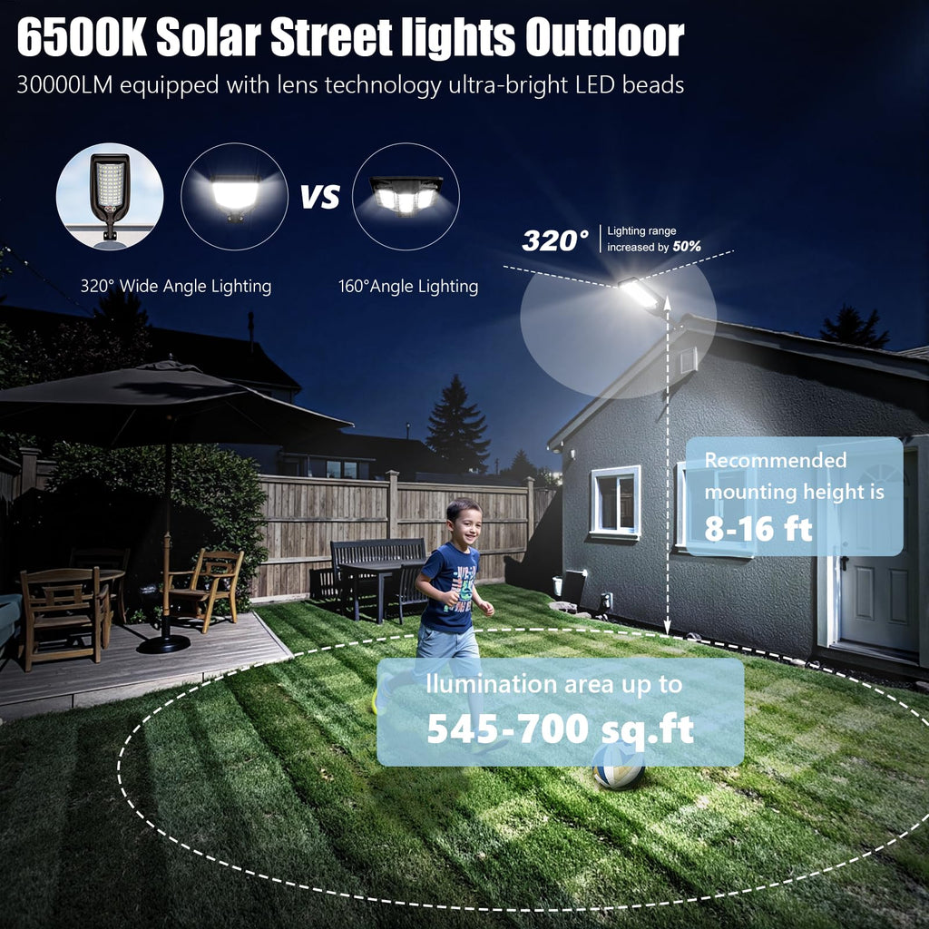 Solar Street Lights Outdoor Waterproof, Dusk to Dawn Solar Lights with Motion Sensor and Remote Control Solar