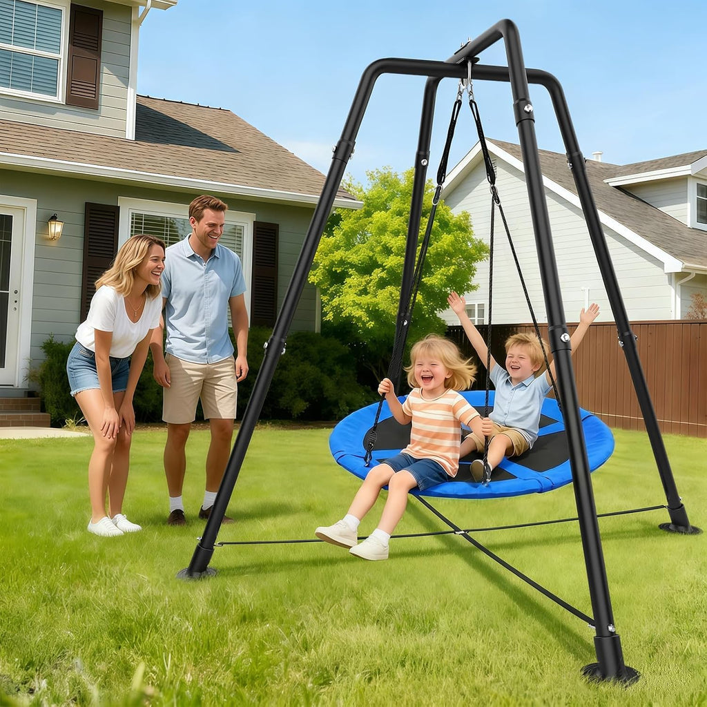 35" Saucer Swing Set with Stand, for Kids and Adults