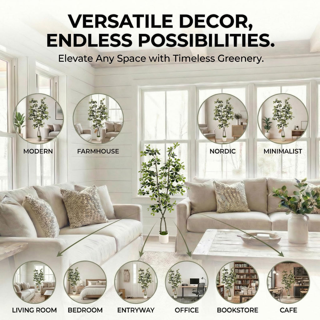 5ft Fake Olive Tree Artificial Indoor, Artificial Olive Tree with Pot, Large Olive Branches, House Living Room Decor.