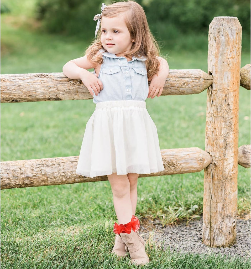 Double Lace Turn Cuff Frilly Church Dress Socks