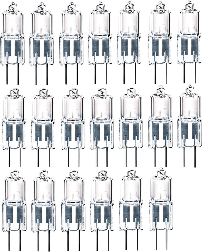 10pcs G4 Halogen Light Bulb 5W T3 JC Type Clear 12V AC/DC Bi-Pin Bulb for Landscape Lighting,Accent Track Under