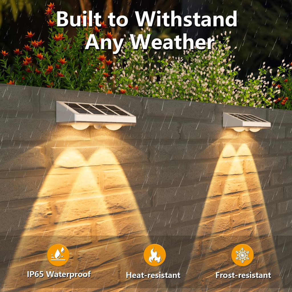 Solar Fence Lights, 16 Pack Solars Deck Light, Warm White Color, Outdoor Bulb Waterproof Led IP65, Power Patio Lamp with