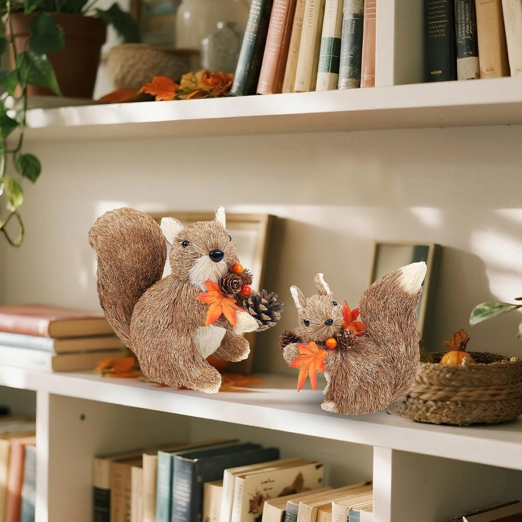 Fall Decorations Squirrels Table Decor - Set of 2