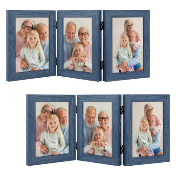 5x7 Triple Picture Frames Blue, 2 Pack