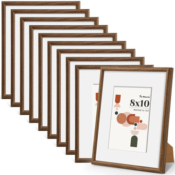 Modern Arched Tabletop Picture Frames (Set of 10), Shatterproof PVC Photo Frames 8x10, Display Pictures 5x7 with Mat