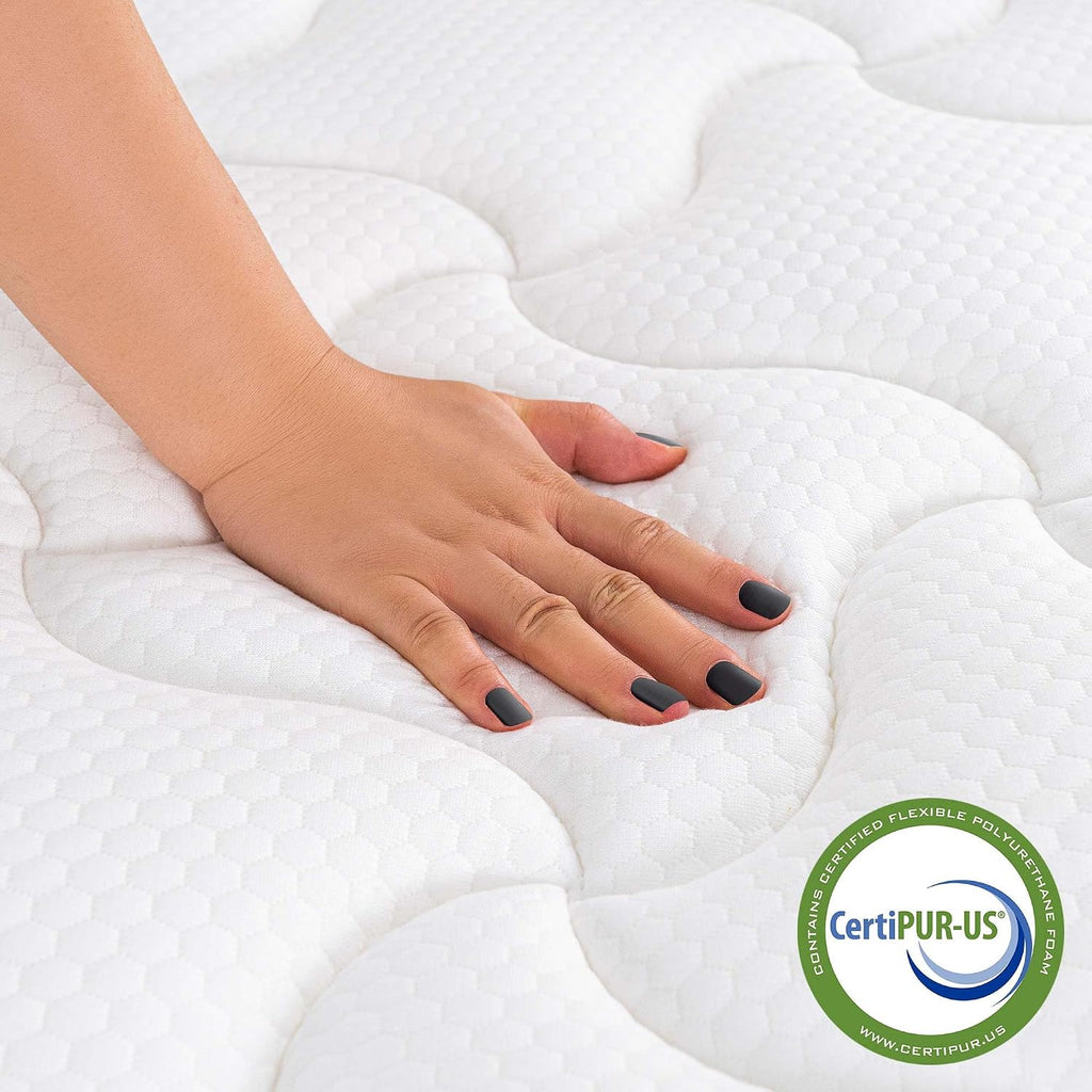 Full Mattress 12 Inch Pillow Top Hybrid Mattress in a Box Medium Firm | Fiberglass-Free Soft Breathable Pressure