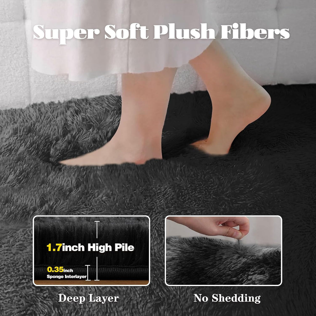 8x10 Area Rugs: Fluffy Shag Soft Washable Rug Large Fuzzy Plush Indoor Carpet Nursery Playroom Kids Girls Boys Room