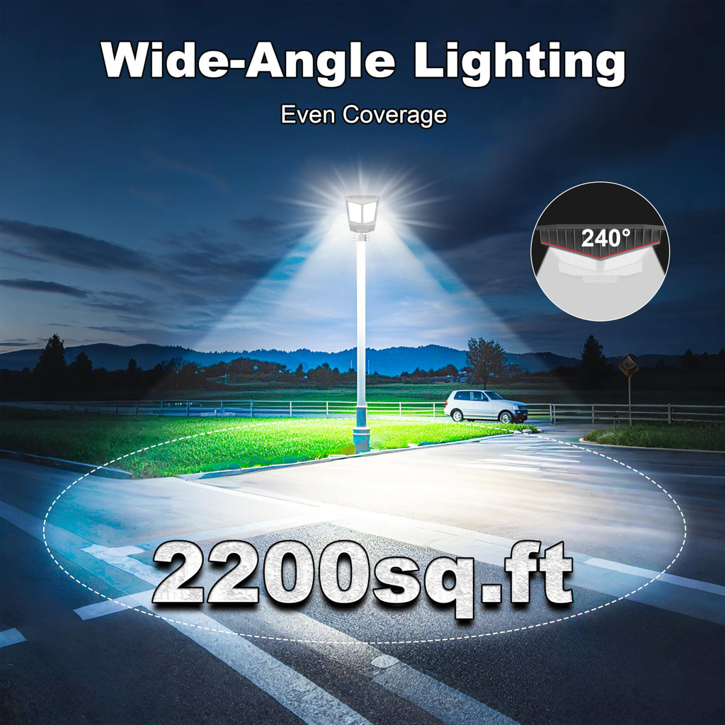 2026 New Solar Street Light, Solar Street Lights Outdoor Waterproof Dusk to Dawn 7000K LED Security Flood Light with